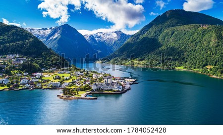 Balestrand. The administrative centre of Balestrand Municipality in Sogn og Fjordane county, Norway. Royalty-Free Stock Photo #1784052428