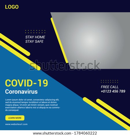 Covid-19 or Coronavirus campaign social media post banner design.