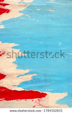 Old blank ripped torn posters grunge texture background creased crumpled paper backdrop placard surface / Empty space for text