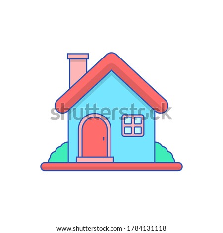 House vector illustration with colorful design isolated on white background 