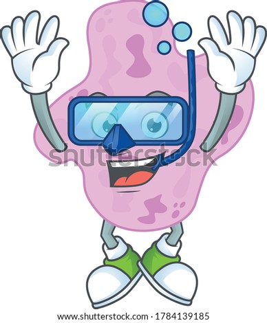 Mascot design concept of tetracoccus wearing Diving glasses. Vector illustration