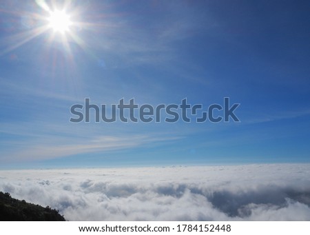 Nature background in morning with cloud and sunrise