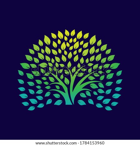 Tree gradient logo template vector icon design
