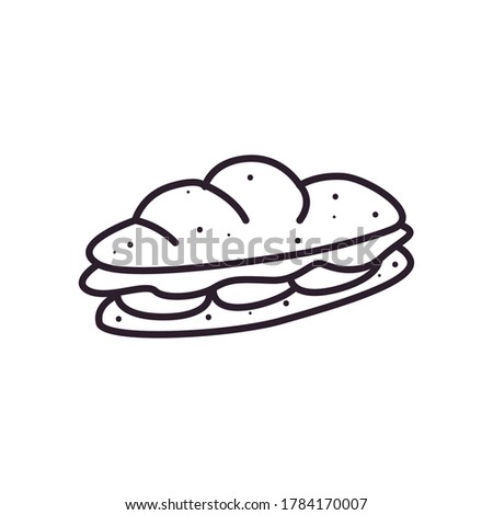 sandwich line style icon design, fast food eat restaurant and menu theme Vector illustration