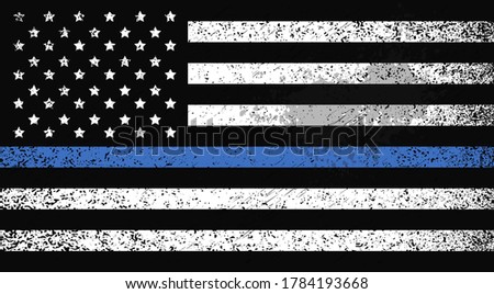 American flag awareness campaign against racial discrimination black lives matter concept support for law enforcement horizontal vector illustration Royalty-Free Stock Photo #1784193668