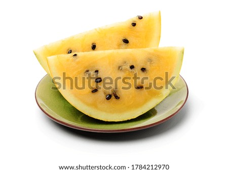 yellow watermelon isolated on white background 