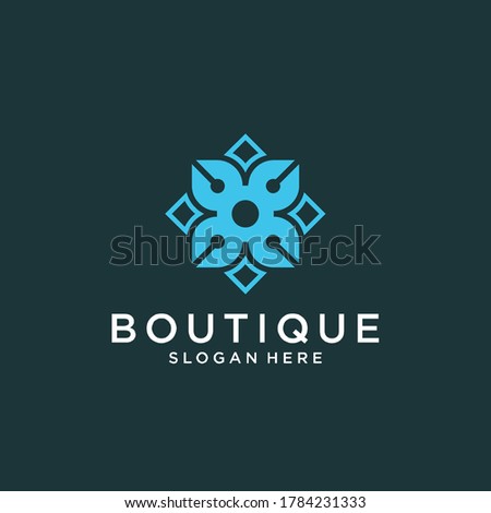 Minimalist elegant flower rose line art style. luxury beauty salon, fashion,cosmetic, yoga and spa products. logo design