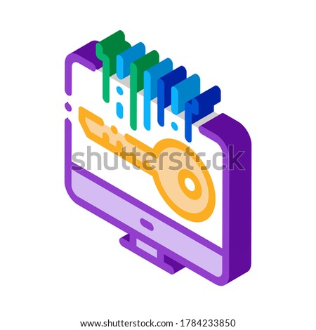 security key icon vector. isometric security key sign. color isolated symbol illustration