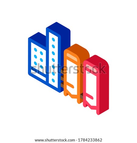 thermal towers with heat towers icon vector. isometric thermal towers with heat towers sign. color isolated symbol illustration