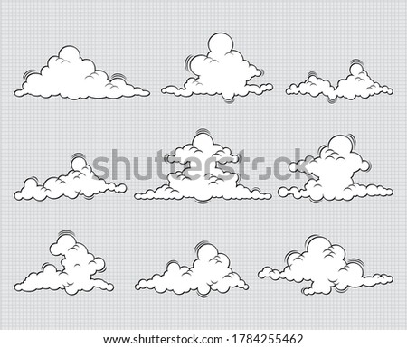 Hand drawn of clouds icon,Vector illustration