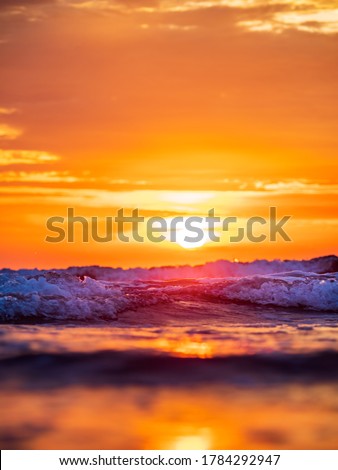Sunset at Kuta beach in Bali Indonesia