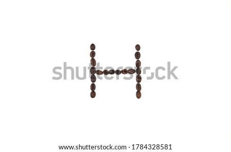 Coffee Benas Letter H on White Background