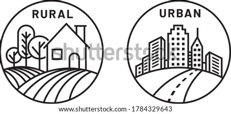 Rural and Urban flat icon Royalty-Free Stock Photo #1784329643
