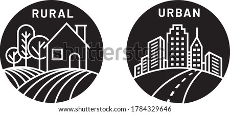 Rural and Urban flat icon Royalty-Free Stock Photo #1784329646
