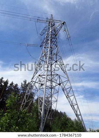 High-voltage tower or power transmission tower