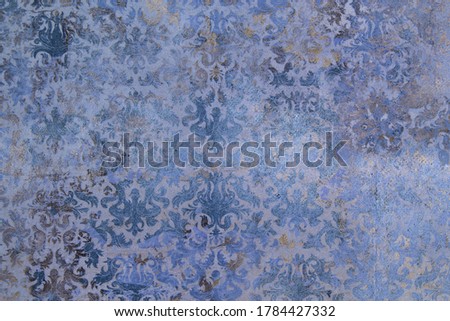 patina wall covering background - damask & vintage texture 