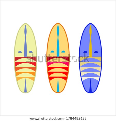 Surfboard Icon, Surf Board Icon, Water Sport Icon Vector Art Illustration
