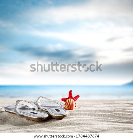 Summer background of sand and ocean landscape.Free space for your decoration. 