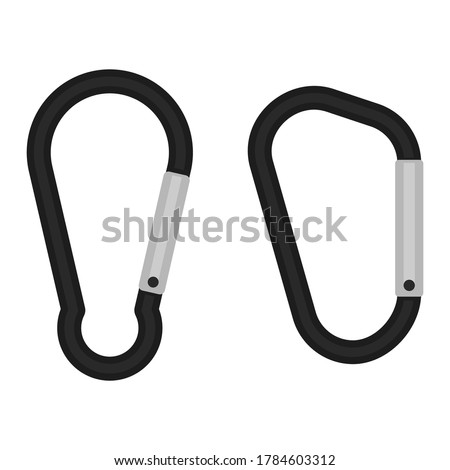 Different Carabiner isolated on white background background. Vector illustration