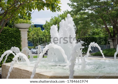 Water flow from the pipes of the fountain,  pool pipe  waste water,  sponge  small fountain,  oxygenated water pipe.