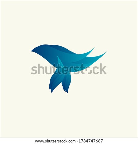 Betta fish logo, logo inspiration from siluwet, feathers with gradient colors