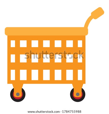 Isolated shopping cart icon. Market cart icon - Vector