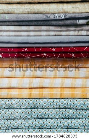 Stacked colorful fabric pieces - Colorful pattern background