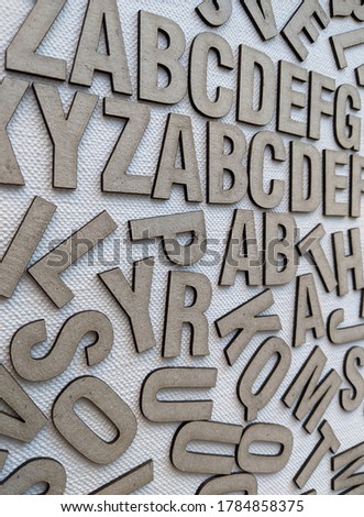 gray 3d alphabet letters on white background