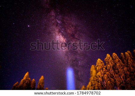 Milky way galaxy and starfield on night sky background, beautiful sky on summer night, bebula outer space wallpaper, close up milky way light and dark, abstract photo for creative graphic design