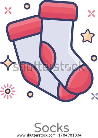Editable flat design of socks icon