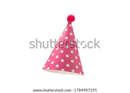Colorful birthday cap isolated on white background Royalty-Free Stock Photo #1784987195