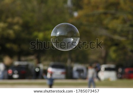 The big bubble as the mirror in the park