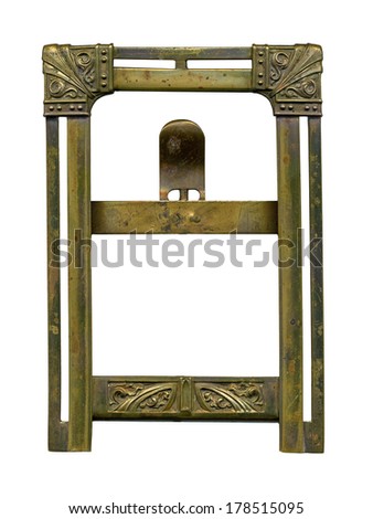 old vintage metal photo frame isolated on white background