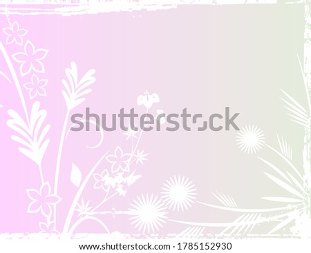 Pink And White Flower Abstract Flourish Grunge Effect Wallpaper Vector Illustration