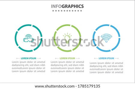 Timeline infographics with 3 options or 3 steps. Vector template. Can be used for process diagram, presentations, workflow layout, banner, flow chart, info graph.