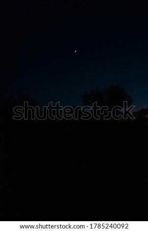 Photo of the crescent moon in the nature