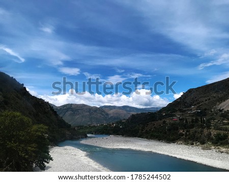 Mountain river located in Albania, Europe.