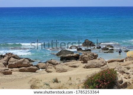 Crete island falassarna red sand beach summer holidays 2020 covid-19 season modern high quality print