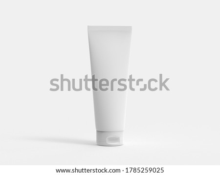 White shampoo facial tube against white background [3D rendering]