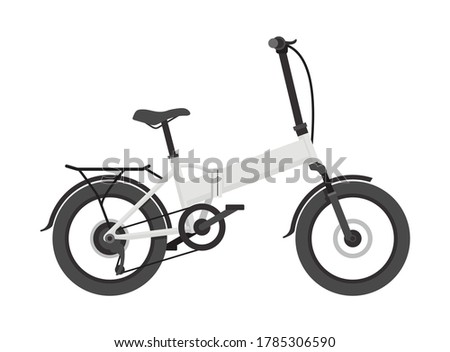 Electric bicycle bike side view - charging eco means of transportation - isolated vector illustration