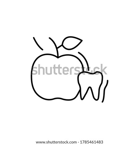 Dental care apple icon. Simple line, outline illustration of dentistry icons for ui and ux, website or mobile application
