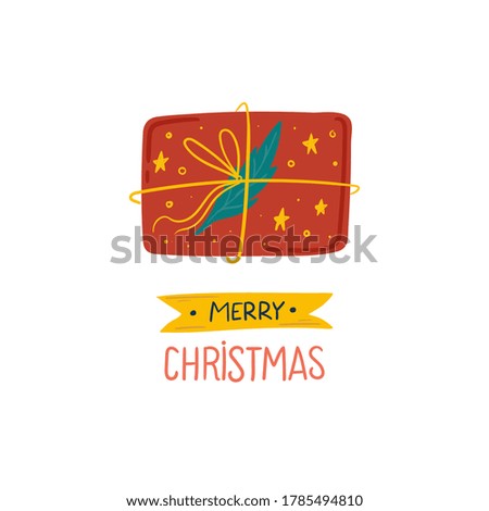 Merry Christmas and Happy New Year illustration. Trendy style. Vector design template. Design for poster, card, invitation, placard, brochure, flyer.