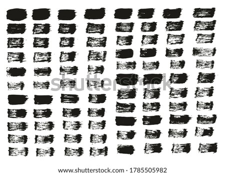 Flat Paint Brush Thin Straight Lines High Detail Abstract Vector Background Set 