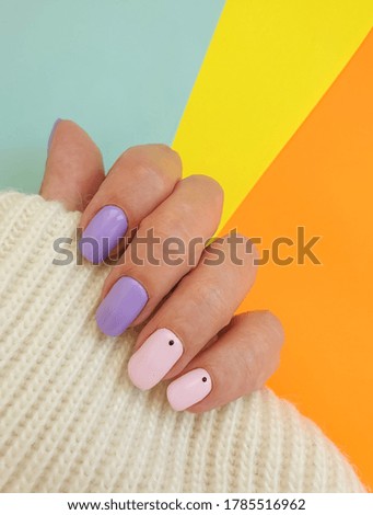 female hand beautiful stylish manicure  