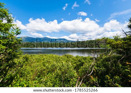 Beautiful landscape background of Lonesome Lake in New Hampshire Royalty-Free Stock Photo #1785525266