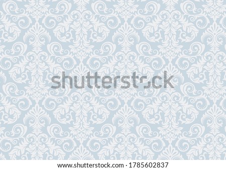 Damask seamless pattern background. Classical luxury old fashioned damascus ornament, royal victorian seamless texture for wallpapers, textile, wrapping. Exquisite floral baroque template design.