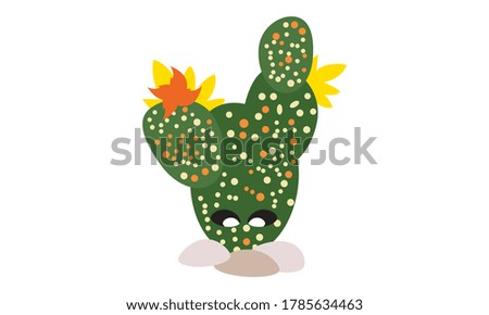 Cute and beautiful cactus for decoration,Vector flower concept.
