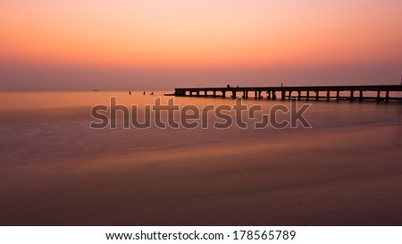 Sunrise over the sea at Huahin, Thailand