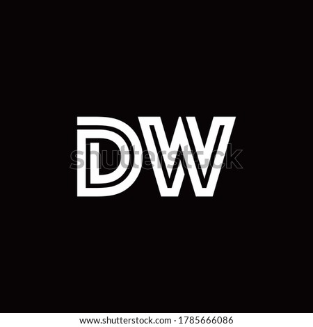 DW monogram logo with abstract line design template