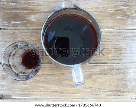 Black coffee in glass cup